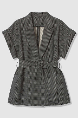 アナイ/ANAYIの【予約販売】【セットアップ対象商品】モノトーンドットジャガードベルテッド ジャケット(110800/110801)