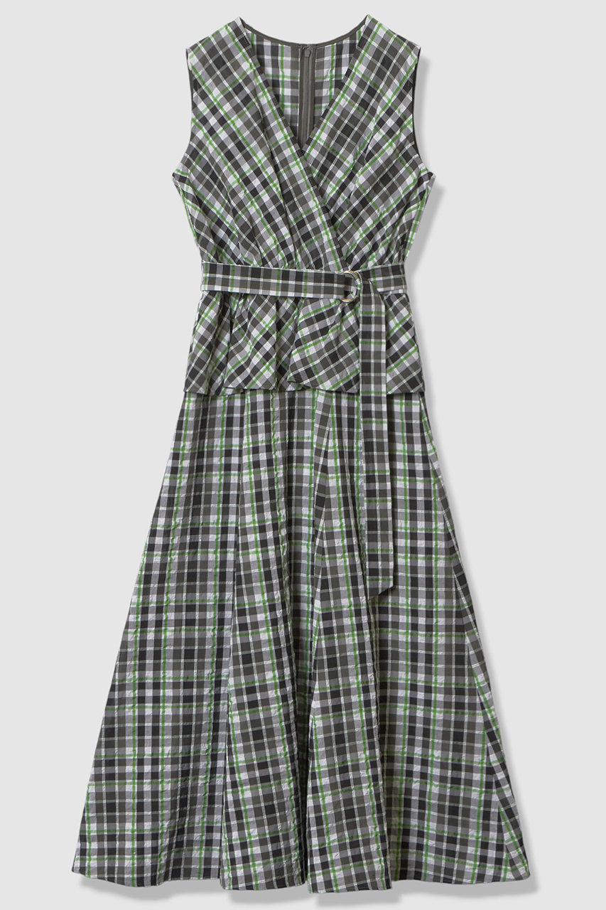 アナイ/ANAYIの【予約販売】グリーンチェックカシュクール ワンピース(グリーン/10261714350-71-380)