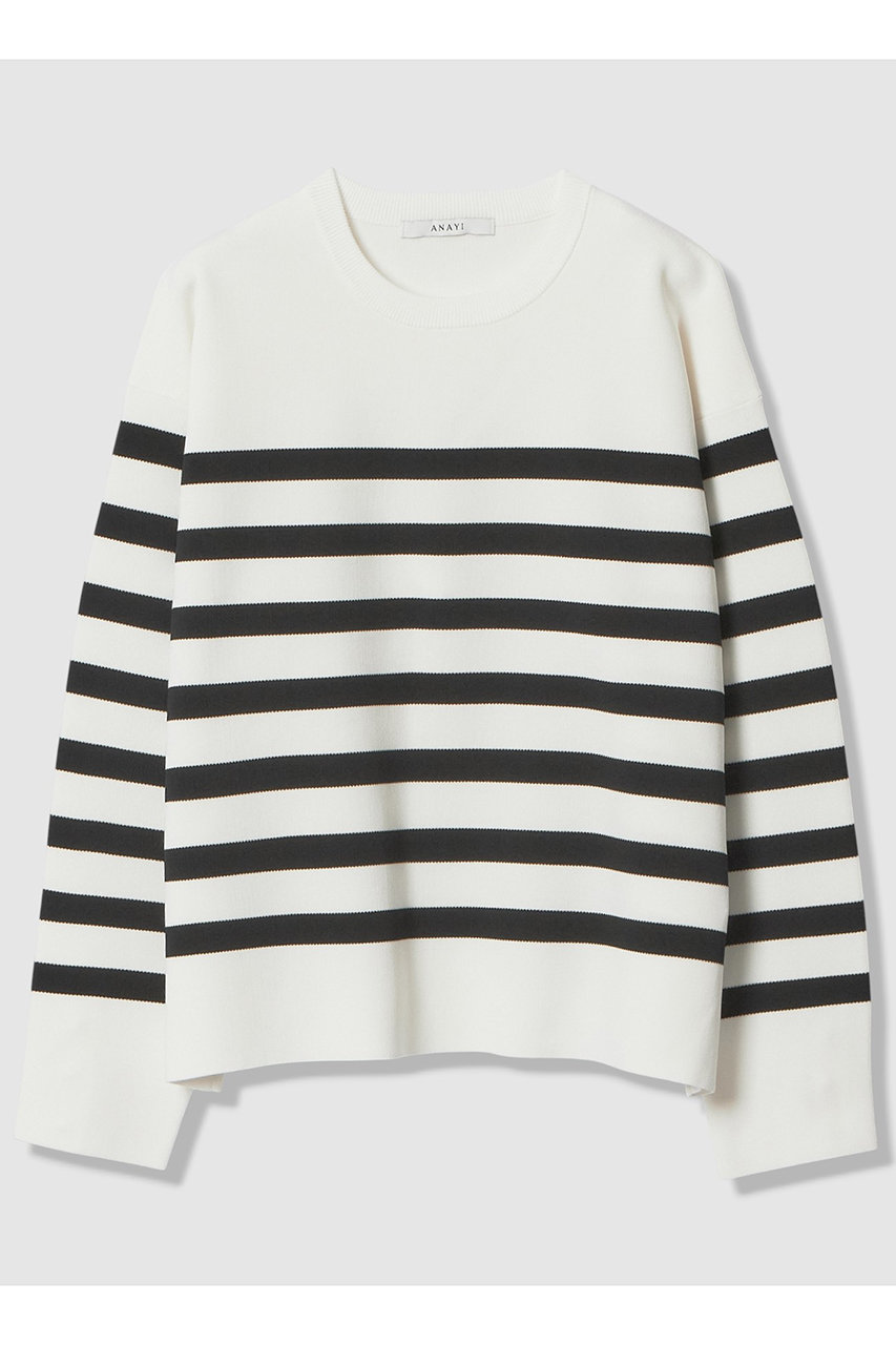 アナイ/ANAYIの【予約販売】スリーブ釦ボーダー プルオーバー(ホワイト系/10261816730-65-380)