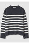 【予約販売】スリーブ釦ボーダー プルオーバー アナイ/ANAYI ネイビー