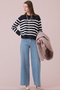 スリーブ釦ボーダー プルオーバー アナイ/ANAYI