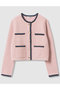 【予約販売】コットンブークレ配色 カーディガン アナイ/ANAYI ピンク