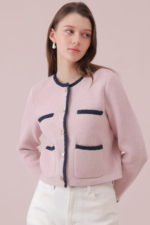 アナイ/ANAYIの【予約販売】コットンブークレ配色 カーディガン(110300/110303)