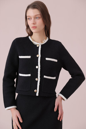 アナイ/ANAYIの【予約販売】コットンブークレ配色 カーディガン(110300/110303)