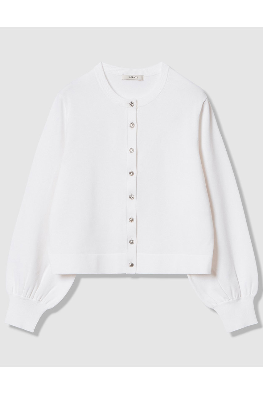 アナイ/ANAYIの【予約販売】アソートビジュー釦クルー カーディガン(ホワイト/10261816530-95-380)