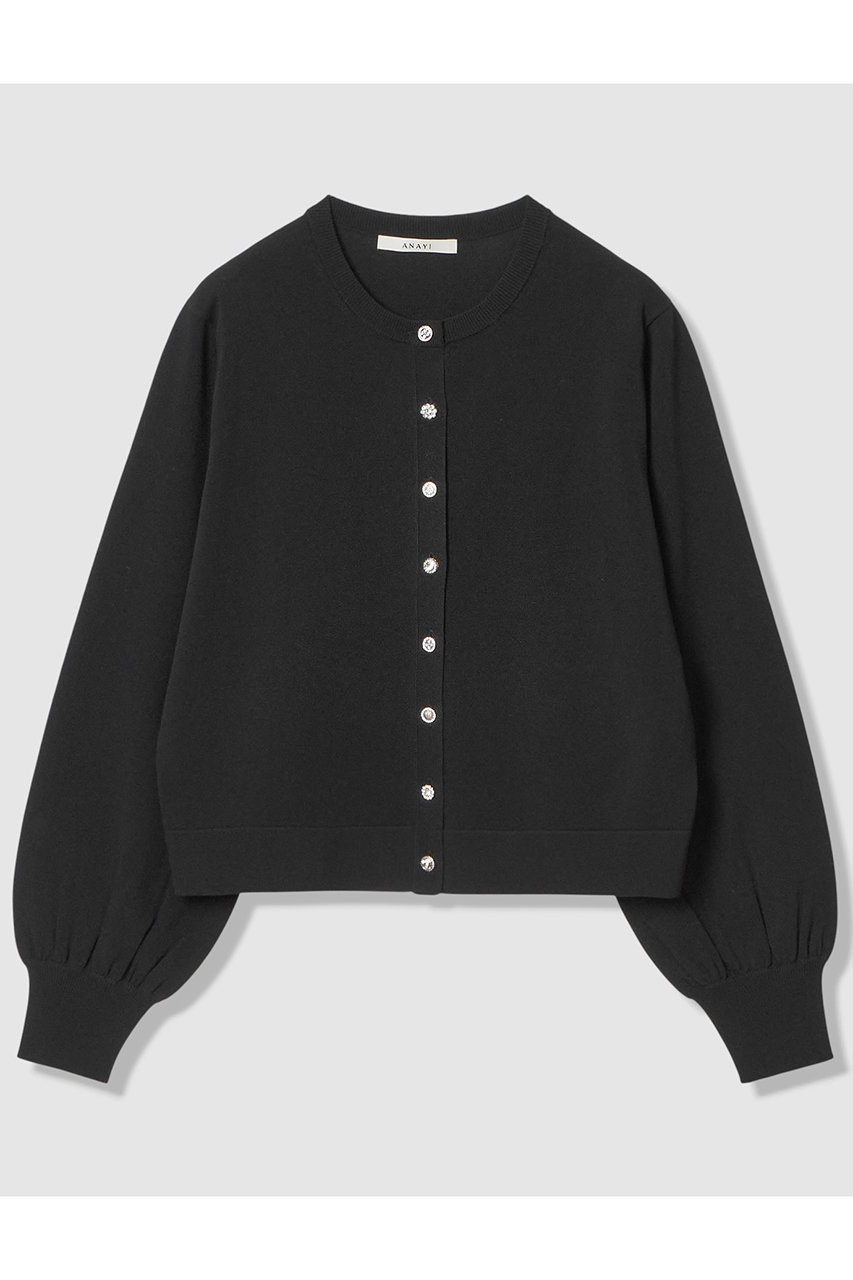 アナイ/ANAYIのアソートビジュー釦クルー カーディガン(ブラック/10261816530-95-380)