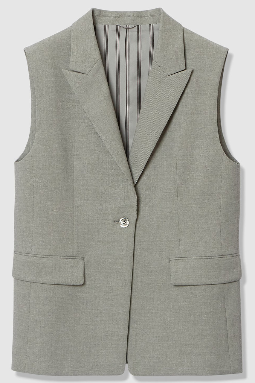 アナイ/ANAYIの【セットアップ対象商品】シャークスキンピークドラペルジレ(ブラック系/10261110190-65-380)