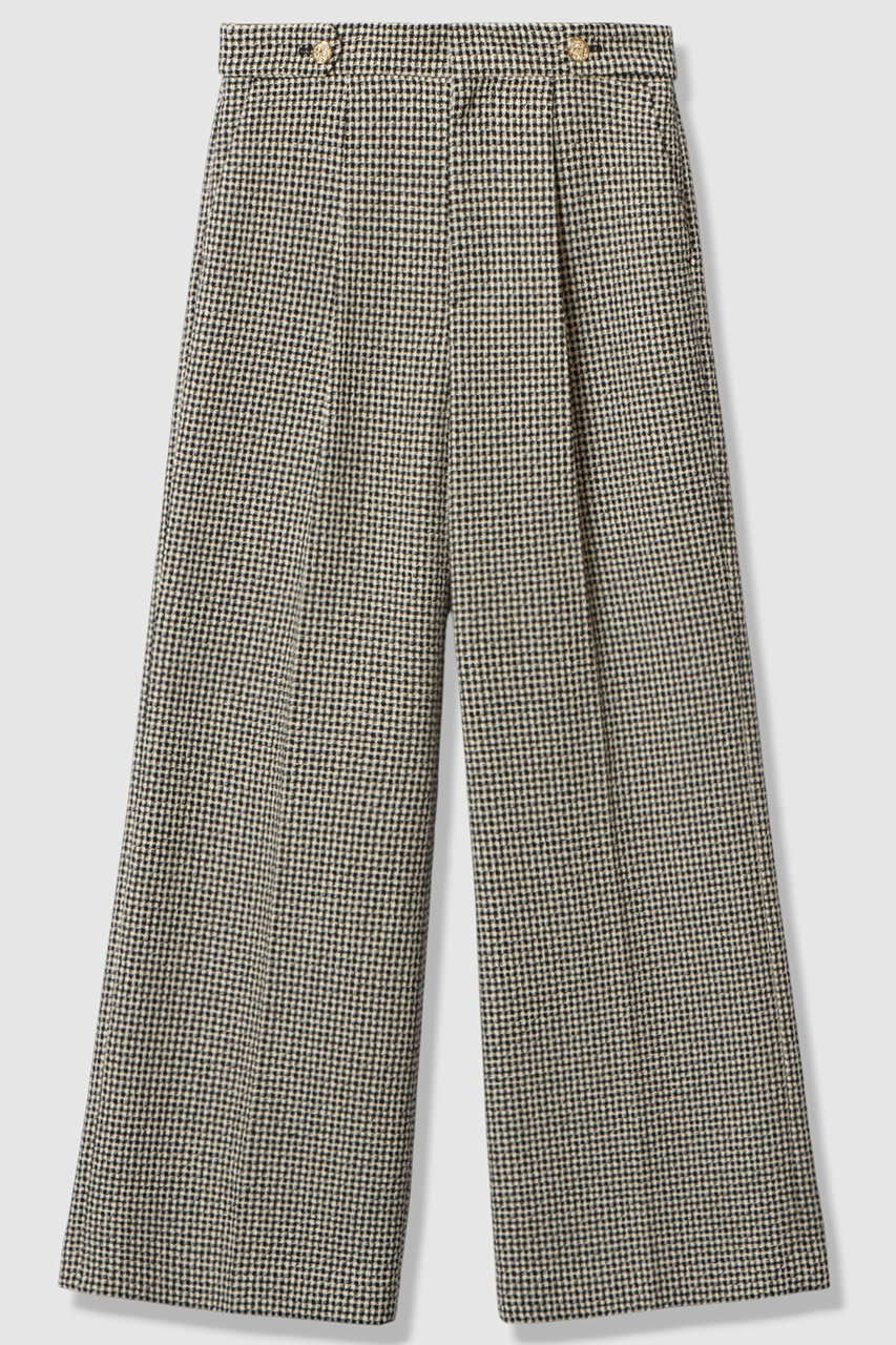 アナイ/ANAYIの【予約販売】【セットアップ対象商品】ドビーツイードタックワイドパンツ(ブラック/10261112300-95-380)