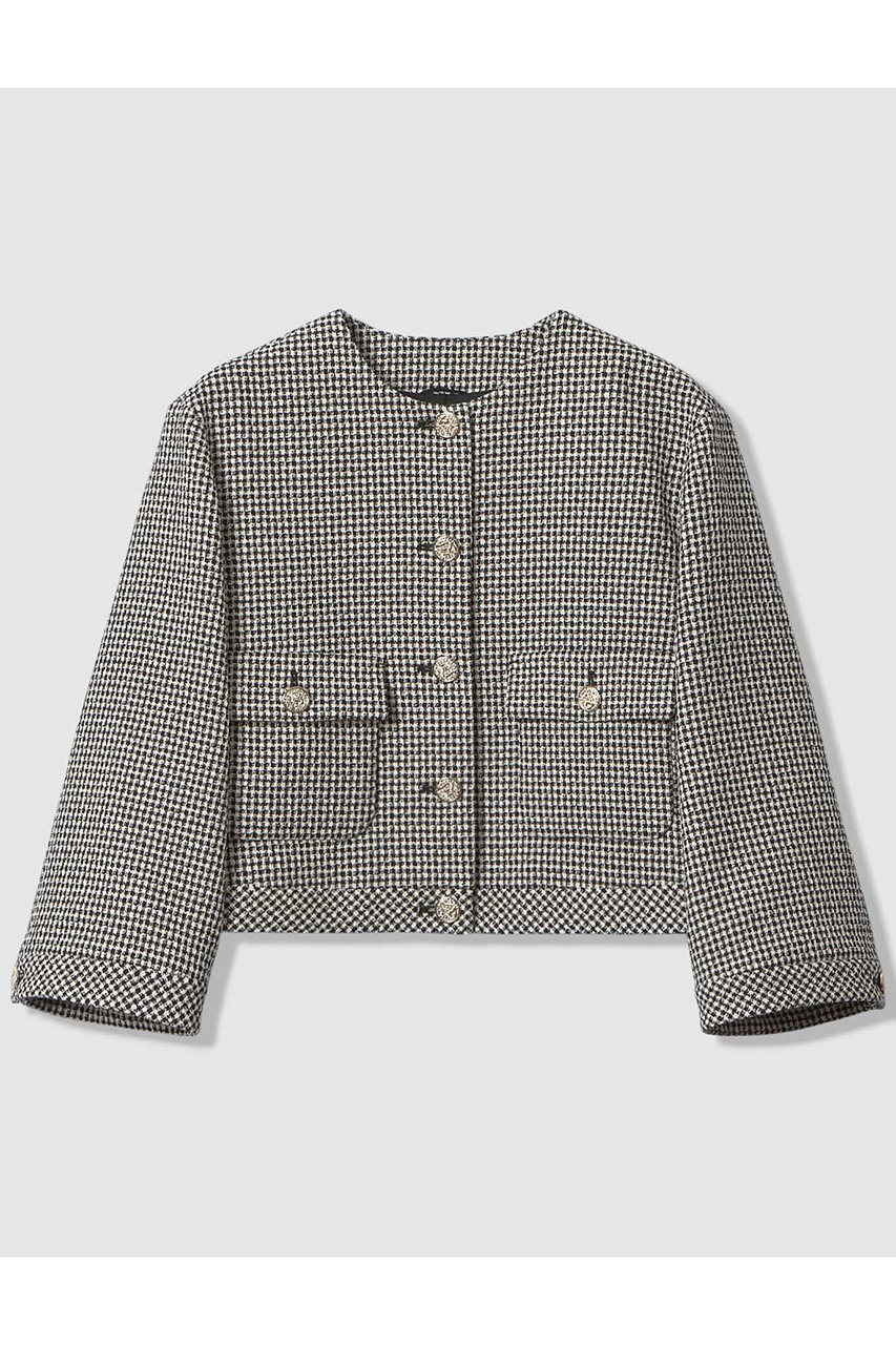 アナイ/ANAYIの【予約販売】【セットアップ対象商品】ドビーツイードノーカラーブルゾン(ブラック/10261110300-95-380)