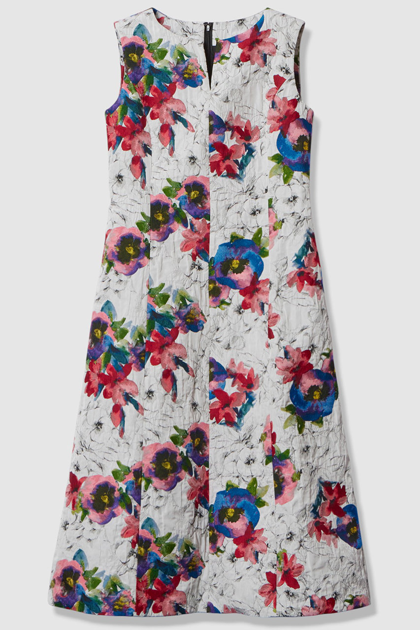 アナイ/ANAYIの【予約販売】ふくれフラワージャガードキーホールフレアワンピース(マルチカラー/10261714390-09-380)