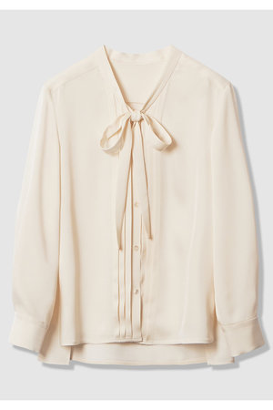 アナイ/ANAYIの【予約販売】【セットアップ対象商品】ストレッチダブルサテンボウタックブラウス(110400/110403)