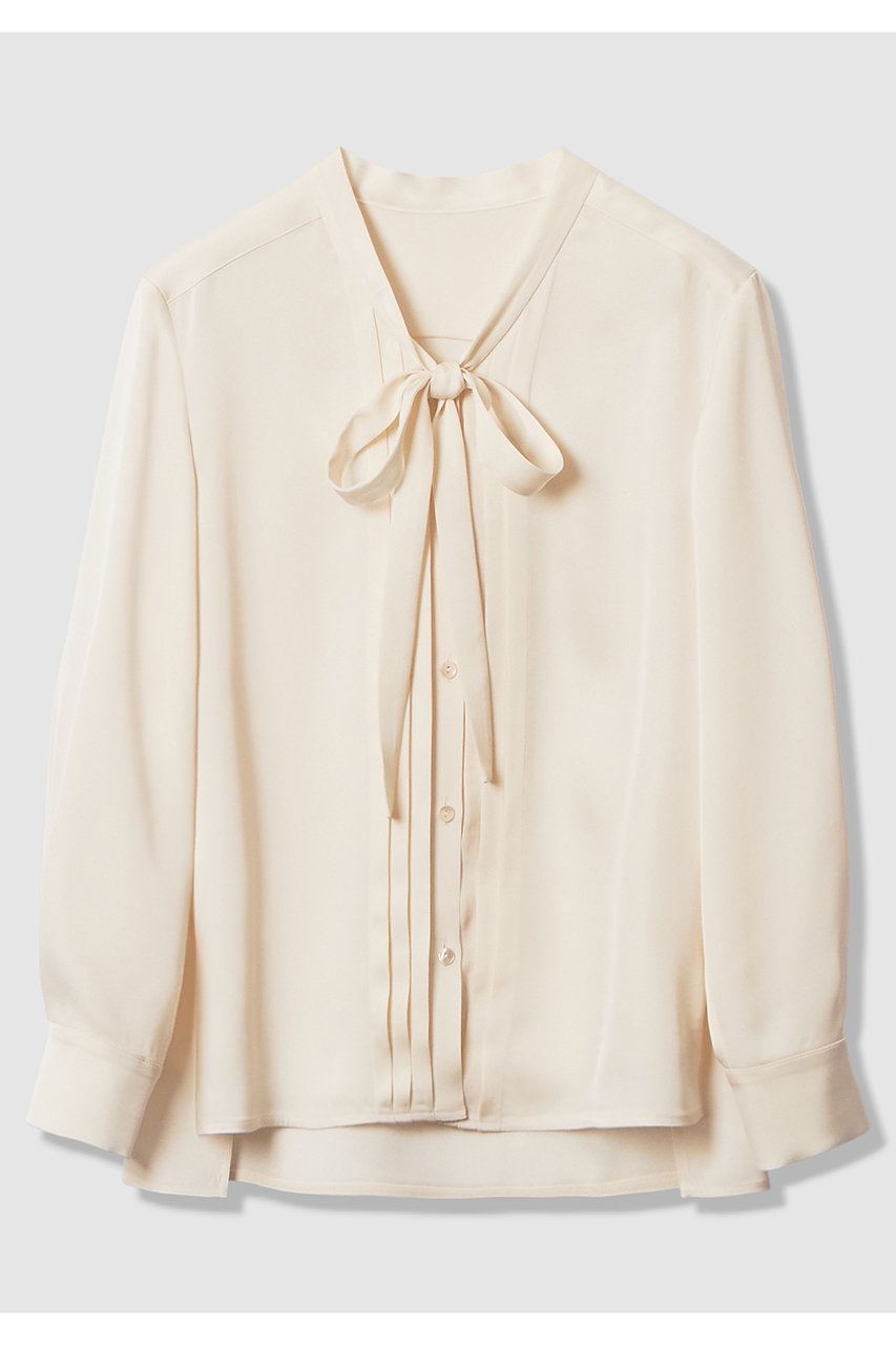 アナイ/ANAYIの【予約販売】【セットアップ対象商品】ストレッチダブルサテンボウタックブラウス(ホワイト/10261713210-65-380)