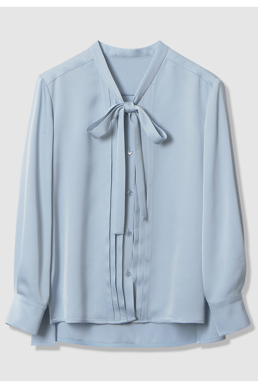 アナイ/ANAYIの【予約販売】【セットアップ対象商品】ストレッチダブルサテンボウタックブラウス(サックス/10261713210-65-380)