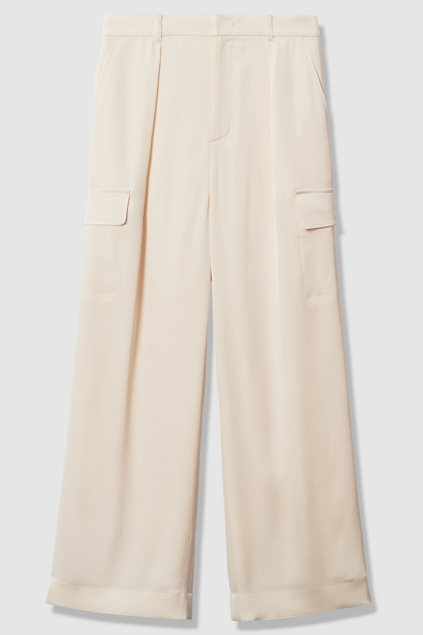 アナイ/ANAYIの【予約販売】【セットアップ対象商品】ストレッチダブルサテンカーゴパンツ(ホワイト/10261712210-65-380)