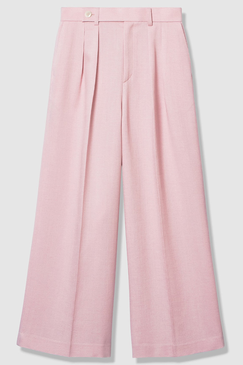 アナイ/ANAYIの【予約販売】【セットアップ対象商品】オックスストレッチタックワイドパンツ(ピンク/10261112140-65-380)