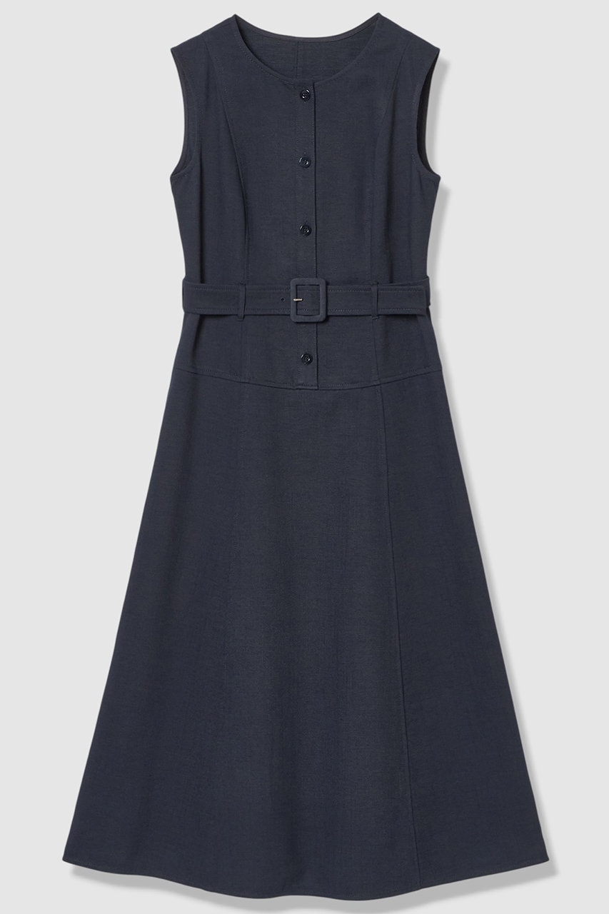 アナイ/ANAYIの【予約販売】【セットアップ対象商品】オックスストレッチベルテッドワンピース(ネイビー/10261114160-66-380)