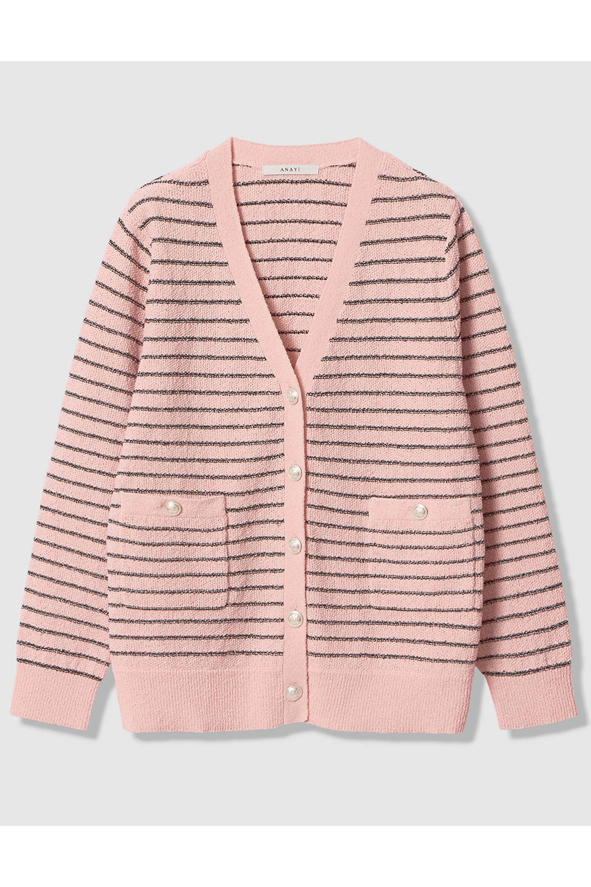 アナイ/ANAYIの【予約販売】パウダーボーダーＶカーディガン(ライトピンク/10261816340-95-380)