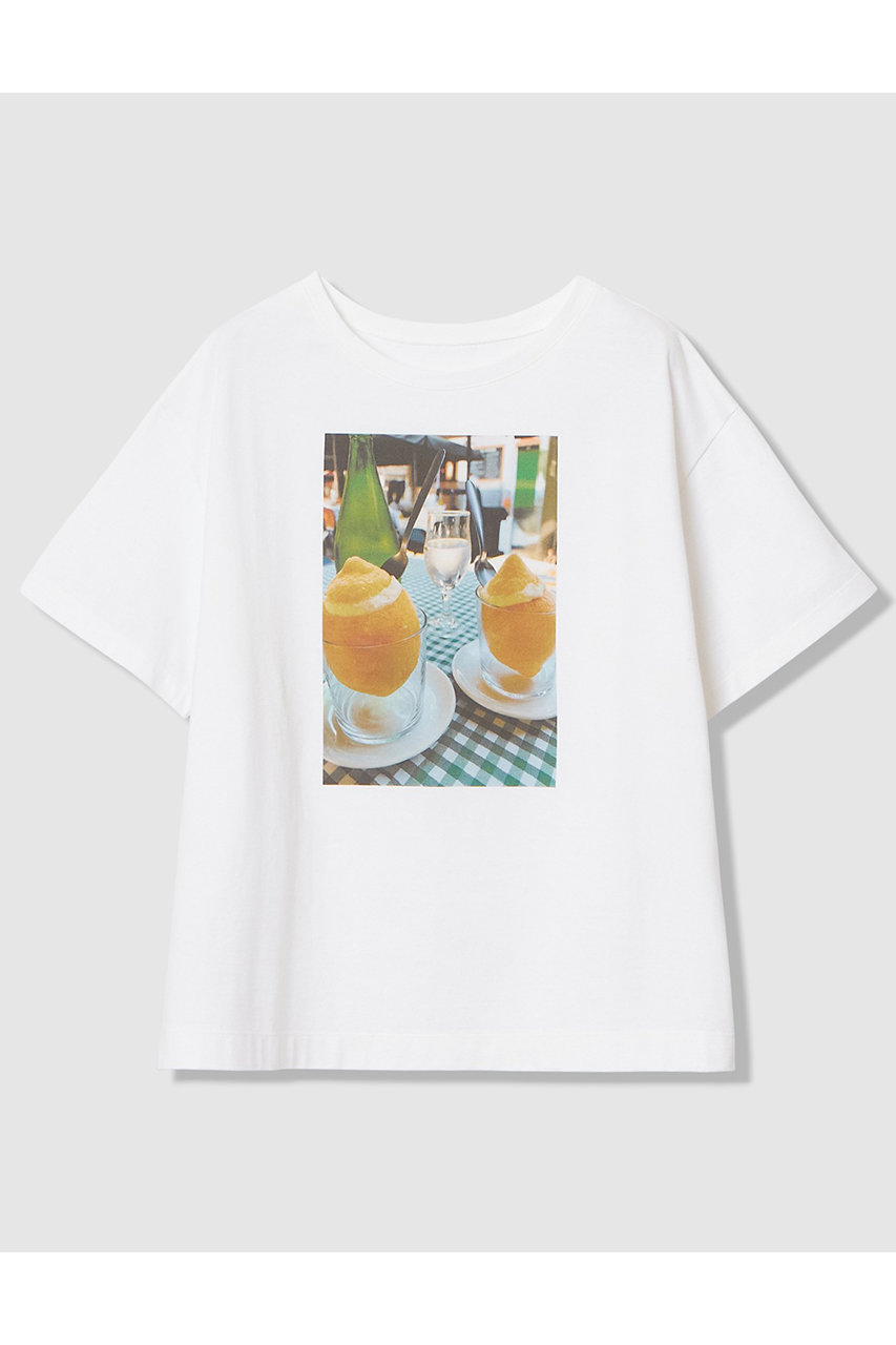 アナイ/ANAYIのコットン天竺フォトプリントＴシャツ(ホワイト①/10261815120-05-380)