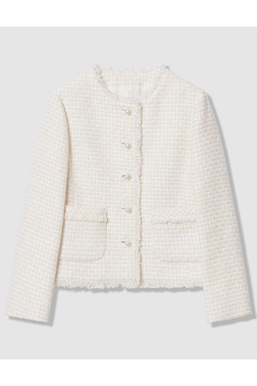 アナイ/ANAYIの【予約販売】【セットアップ対象商品】ソフトベージュツイードクルー ジャケット(ベージュ/10261110450-11-380)