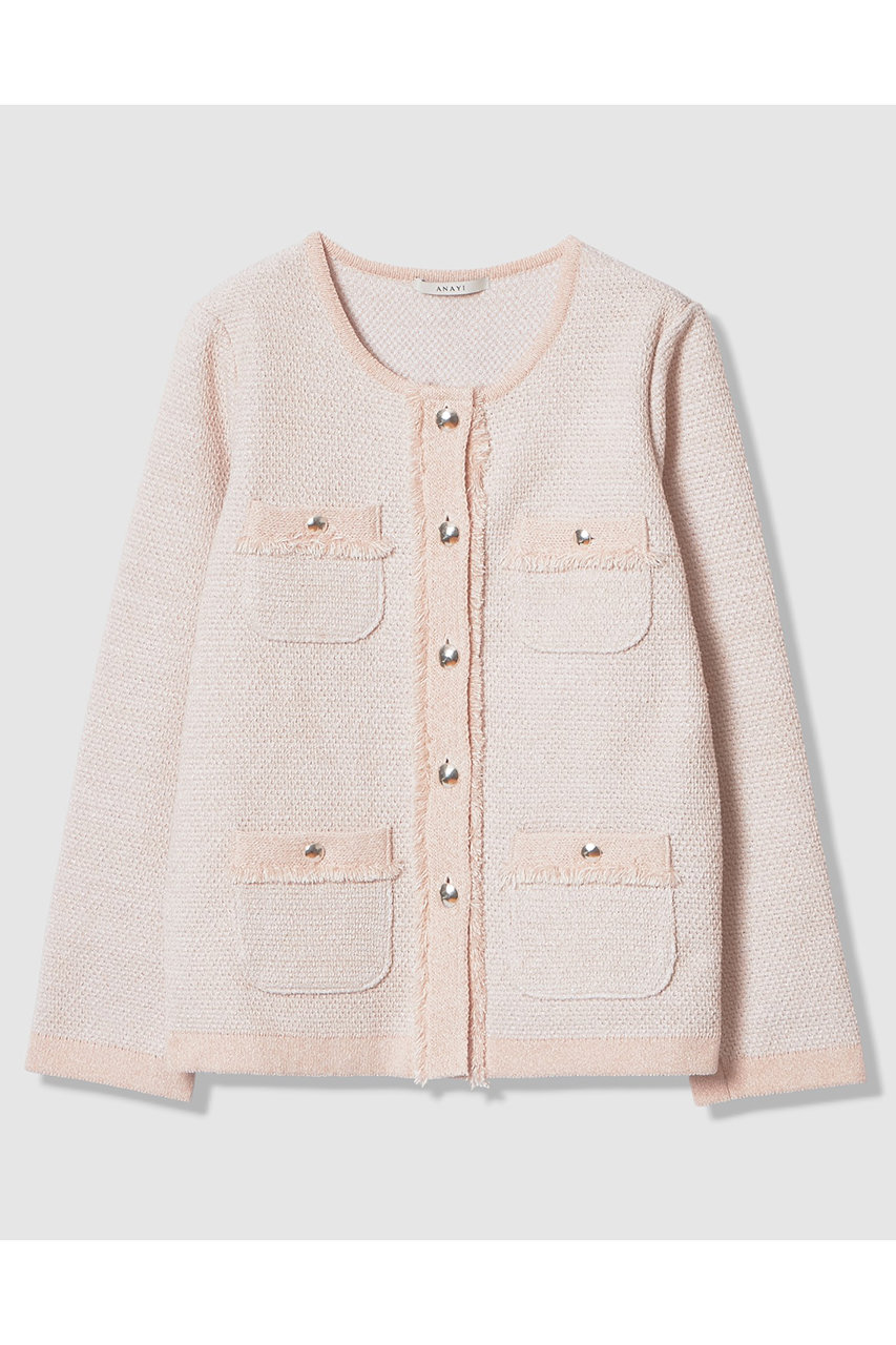 アナイ/ANAYIの【予約販売】ミックスツイード ジャケットカーディガン(ピンクベージュ/10261816550-61-380)