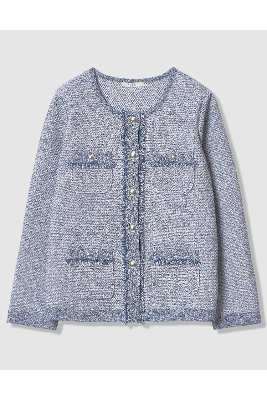 アナイ/ANAYIの【予約販売】ミックスツイード ジャケットカーディガン(ブルー/10261816550-61-380)