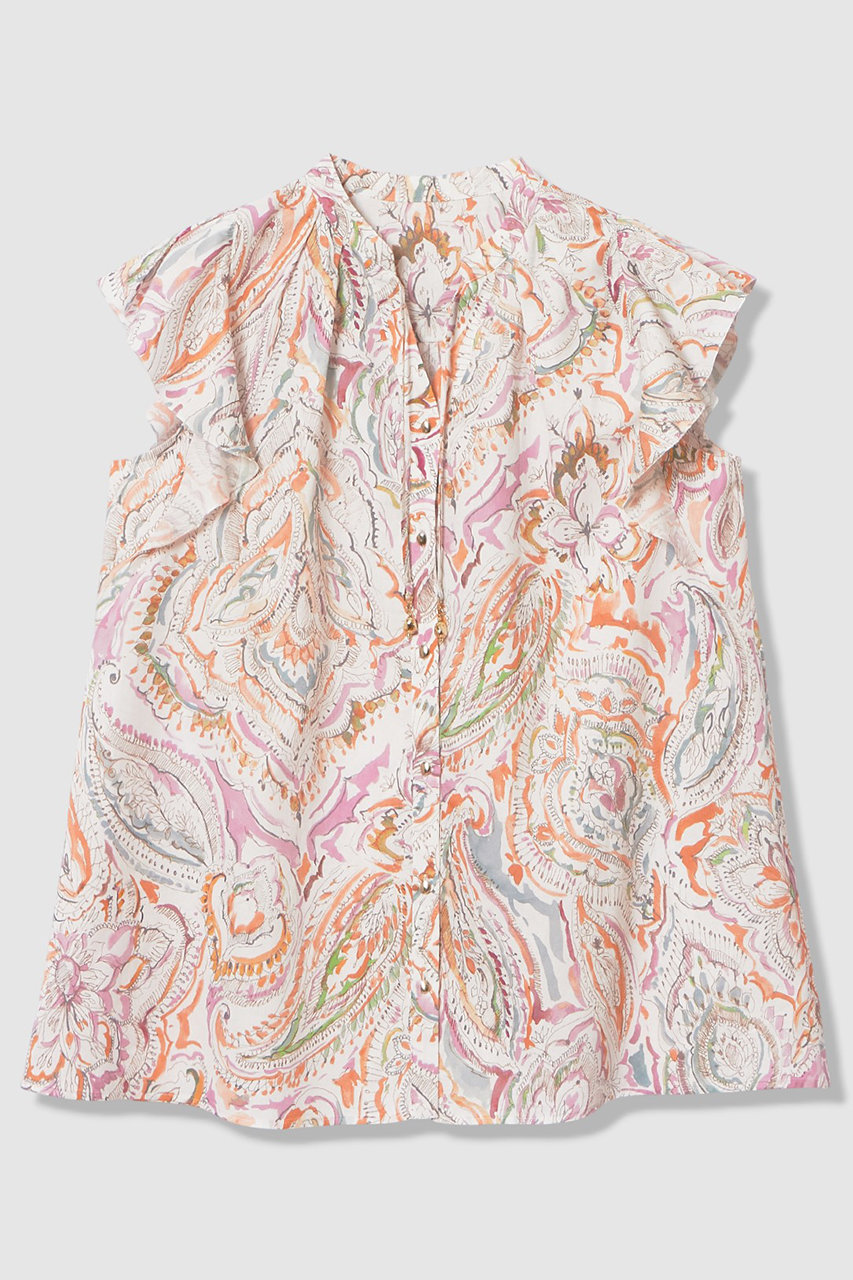 アナイ/ANAYIの【予約販売】ペイントペイズリープリントフレア ブラウス(ピンク/10261713300-41-380)