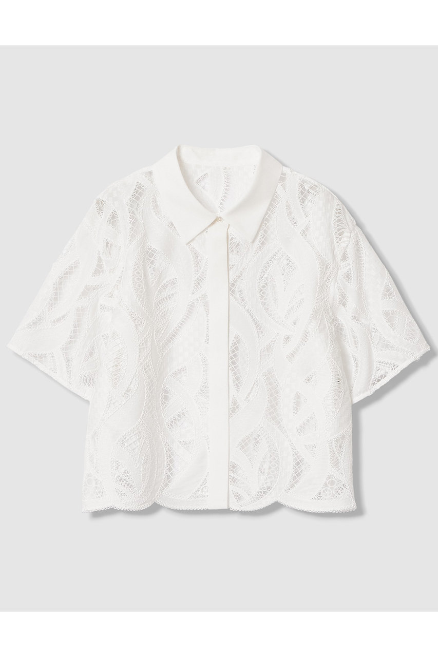 アナイ/ANAYIの【予約販売】【セットアップ対象商品】リーフコード刺繍半袖 ブラウス(ホワイト/10261113120-95-380)