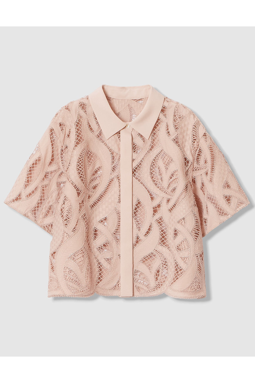 アナイ/ANAYIの【予約販売】【セットアップ対象商品】リーフコード刺繍半袖 ブラウス(ピンク/10261113120-95-380)