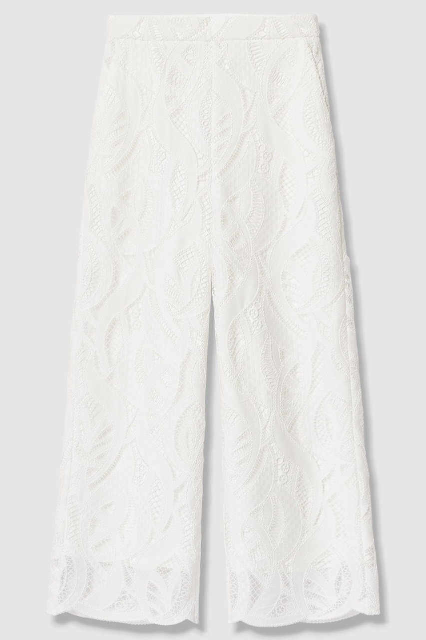 アナイ/ANAYIの【予約販売】【セットアップ対象商品】リーフコード刺繍ワイドパンツ(ホワイト/10261112120-95-380)