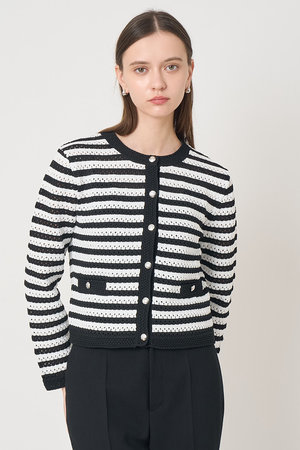 アナイ/ANAYIの【予約販売】アイレットボーダー カーディガン(110300/110303)