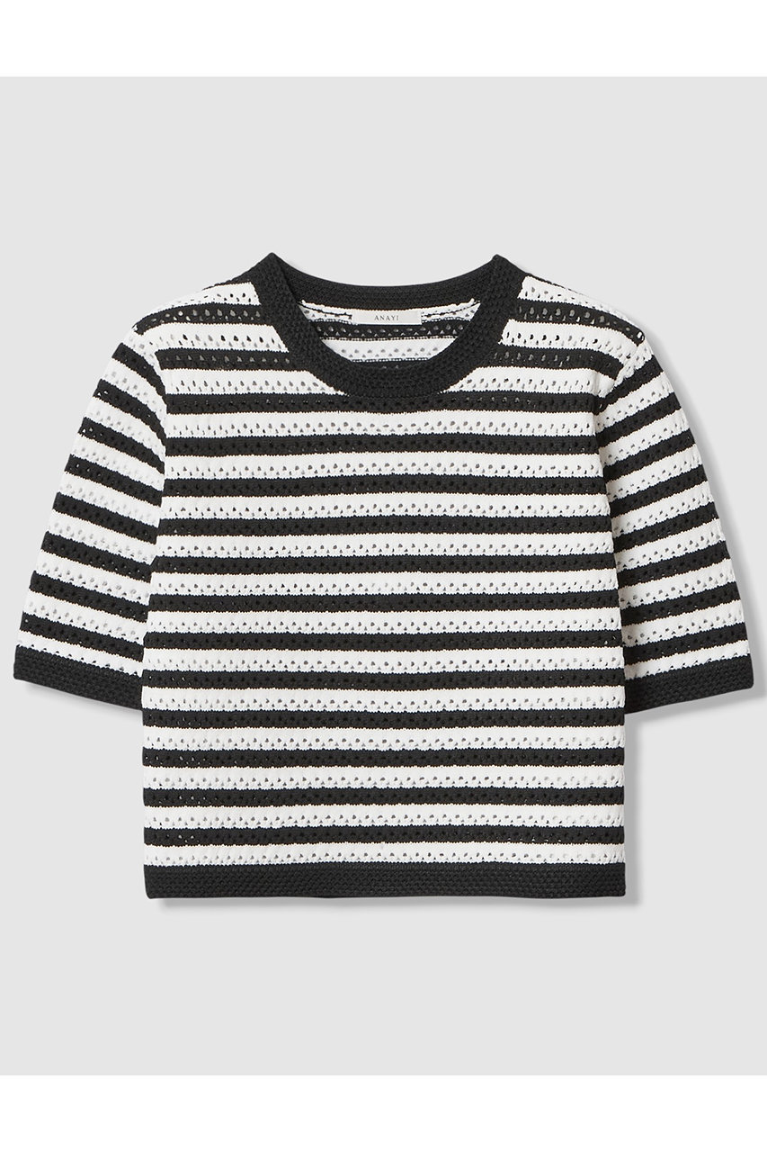 アナイ/ANAYIの【予約販売】アイレットボーダー プルオーバー(ブラック系/10261816410-98-380)