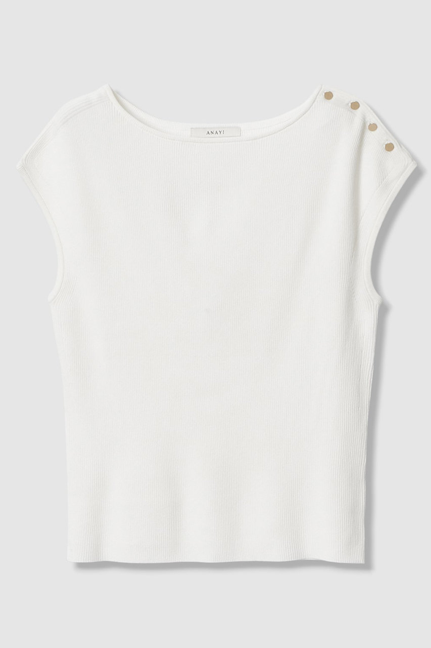 アナイ/ANAYIのレーヨンポリエステルストレッチショルダー釦 プルオーバー(ホワイト/10261816780-65-380)