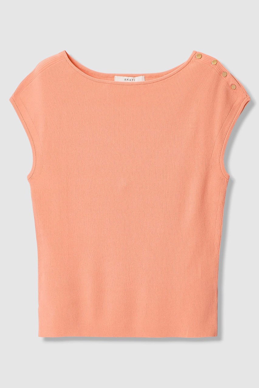 アナイ/ANAYIのレーヨンポリエステルストレッチショルダー釦 プルオーバー(コーラル/10261816780-65-380)