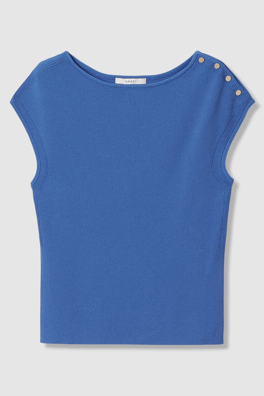 アナイ/ANAYIの【予約販売】レーヨンポリエステルストレッチショルダー釦 プルオーバー(ブルー/10261816780-65-380)