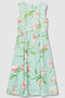 リリーフラワープリントフレア ワンピース アナイ/ANAYI ミントグリーン