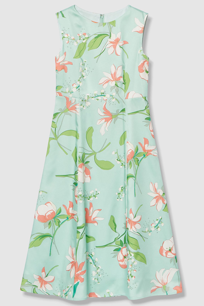アナイ/ANAYIのリリーフラワープリントフレア ワンピース(ミントグリーン/10261714320-73-380)