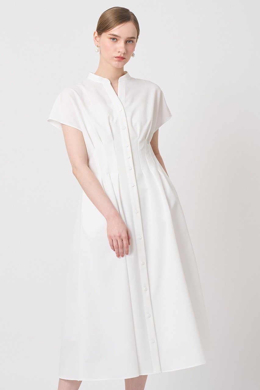 ANAYI(アナイ)｜サッカーストレッチタックフレア ワンピース/ホワイト
