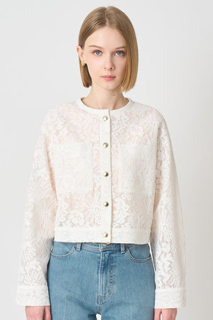 アナイ/ANAYIの【予約販売】【セットアップ対応商品】メッシュレースノーカラーブルゾン(110800/110801)