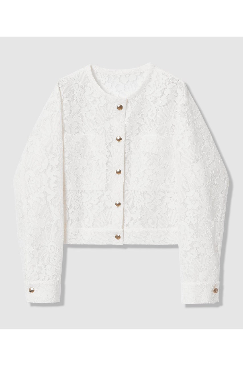 アナイ/ANAYIの【予約販売】【セットアップ対応商品】メッシュレースノーカラーブルゾン(オフホワイト/10261110180-63-380)