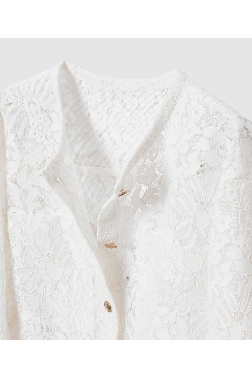 美品✨ANAYI コットンポリメッシュブルゾン 23SS アイボリー 36 ANAYI(アナイ)｜【セットアップ対応商品】メッシュレースノーカラー