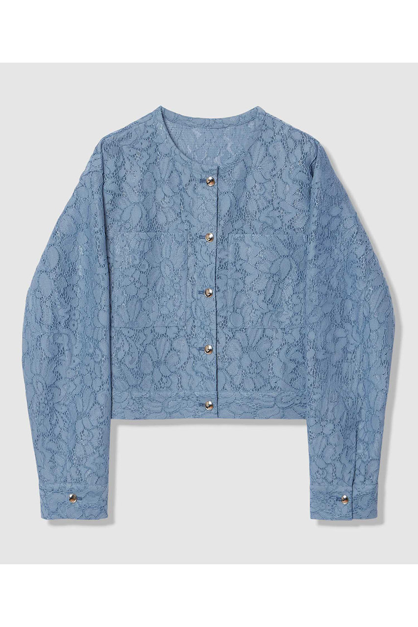 アナイ/ANAYIの【予約販売】【セットアップ対応商品】メッシュレースノーカラーブルゾン(サックス/10261110180-63-380)