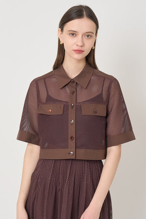 アナイ/ANAYIの【予約販売】【セットアップ対応商品】メッシュラッセル5分袖シャツブルゾン(110800/110802)