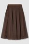 【予約販売】【セットアップ対応商品】メッシュラッセルプリーツ スカート アナイ/ANAYI ブラウン
