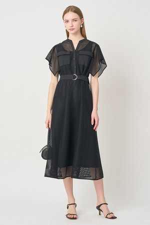 アナイ/ANAYIの【予約販売】【セットアップ対応商品】メッシュラッセルフレア袖 ワンピース(110500/110503)