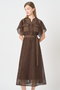 【セットアップ対応商品】メッシュラッセルフレア袖 ワンピース アナイ/ANAYI