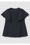 【セットアップ対応商品】サッカーストレッチペプラム ブラウス アナイ/ANAYI ネイビー