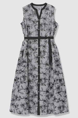 アナイ/ANAYIの【予約販売】フラワー刺繍ストライプＡライン ワンピース(110500/110503)