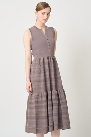 アナイ/ANAYIの【予約販売】【セットアップ対応商品】ニッティングレースティアード ワンピース(110500/110503)