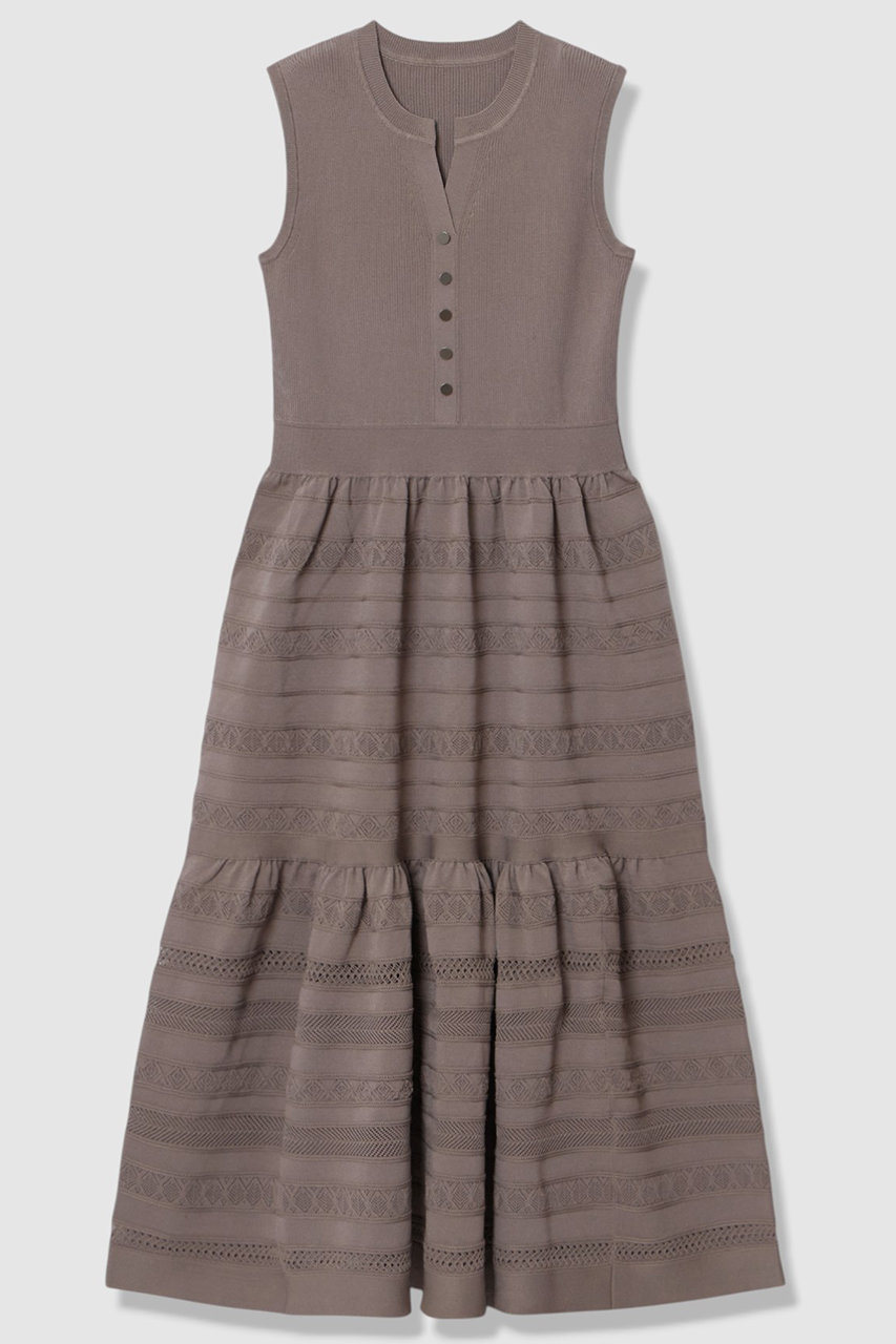 アナイ/ANAYIの【予約販売】【セットアップ対応商品】ニッティングレースティアード ワンピース(モカ/10261714610-95-380)