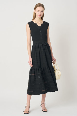 アナイ/ANAYIの【予約販売】【セットアップ対応商品】ニッティングレースティアード ワンピース(110500/110503)